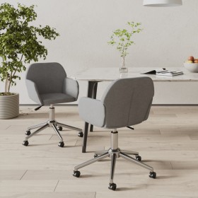 Sillas de comedor giratorias 2 unidades tela gris claro de , Sillas de comedor - Ref: Foro24-3103086, Precio: 165,27 €, Descu...