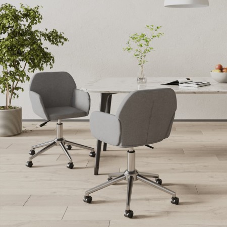 Sillas de comedor giratorias 2 unidades tela gris claro von , Essstühle - Ref: Foro24-3103086, Preis: 165,27 €, Rabatt: %