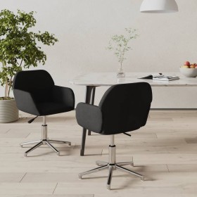 Sillas de comedor giratorias 2 unidades tela negro de , Sillas de comedor - Ref: Foro24-3103038, Precio: 164,51 €, Descuento: %