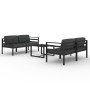 Set muebles de jardín 5 pzas y cojines aluminio gris antracita by , Garden sets - Ref: Foro24-3107808, Price: 715,64 €, Disco...