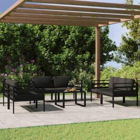 Set muebles de jardín 7 pzas y cojines aluminio gris antracita by , Garden sets - Ref: Foro24-3107801, Price: 1,00 €, Discoun...