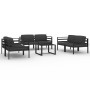 Set muebles de jardín 7 pzas y cojines aluminio gris antracita by , Garden sets - Ref: Foro24-3107801, Price: 1,00 €, Discoun...