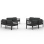 Set muebles de jardín 8 pzas y cojines aluminio gris antracita von , Gartensets - Ref: Foro24-3107829, Preis: 1,00 €, Rabatt: %