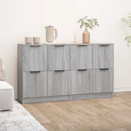 Aparadores 2 uds madera contrachapada gris Sonoma 60x30x70 cm by , Sideboards - Ref: Foro24-3115810, Price: 119,39 €, Discoun...
