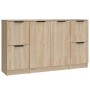 Aparadores 3 piezas madera contrachapada color roble sonoma by , Sideboards - Ref: Foro24-3115846, Price: 150,19 €, Discount: %