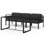 Set muebles de jardín 4 pzas y cojines aluminio gris antracita
