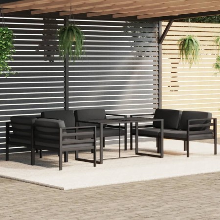 Set muebles de jardín 7 pzas y cojines aluminio gris antracita by , Garden sets - Ref: Foro24-3115929, Price: 1,00 €, Discoun...
