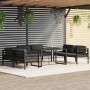 Set muebles de jardín 7 pzas y cojines aluminio gris antracita