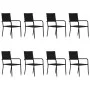 9-teiliges schwarzes Garten-Ess-Set von vidaXL, Gartensets - Ref: Foro24-3067924, Preis: 387,16 €, Rabatt: %