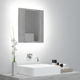 Armario de baño con espejo LED madera gris Sonoma 40x12x45 cm von , Badezimmerwaschtische - Ref: Foro24-822834, Preis: 40,91 ...