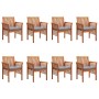 Sillas de jardín con cojines 8 uds madera maciza de acacia von , Gartenstühle - Ref: Foro24-3120453, Preis: 911,01 €, Rabatt: %