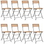 Sillas cafetería plegables 8 uds acero y madera maciza de teca von , Gartenstühle - Ref: Foro24-3152111, Preis: 311,22 €, Rab...