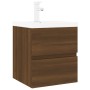 Mueble de baño con lavabo madera contrachapada marrón roble de , Tocadores de baño - Ref: Foro24-3152863, Precio: 174,24 €