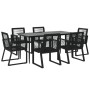 Juego de comedor para jardín 7 piezas ratán PVC negro by , Garden sets - Ref: Foro24-3156549, Price: 600,91 €, Discount: %