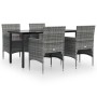 Juego de comedor para jardín 5 piezas con cojines gris y negro von , Gartensets - Ref: Foro24-3156604, Preis: 350,91 €, Rabat...