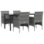 Juego de comedor para jardín 5 piezas con cojines gris y negro von , Gartensets - Ref: Foro24-3156604, Preis: 350,91 €, Rabat...
