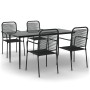 Juego de comedor jardín 5 pzas acero y cuerda de algodón negro by , Garden sets - Ref: Foro24-3156540, Price: 333,95 €, Disco...