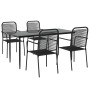 Juego de comedor jardín 5 pzas acero y cuerda de algodón negro by , Garden sets - Ref: Foro24-3156540, Price: 333,95 €, Disco...