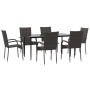 Juego de comedor de jardín 7 piezas ratán sintético marrón by , Garden sets - Ref: Foro24-3156673, Price: 407,77 €, Discount: %