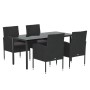 Set de muebles jardín 5 pzas con cojines ratán sintético negro de , Conjuntos de jardín - Ref: Foro24-3156774, Precio: 379,46...