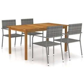 Gray 5-Piece Garden Dining Set by vidaXL, Garden sets - Ref: Foro24-3067829, Price: 246,03 €, Discount: %