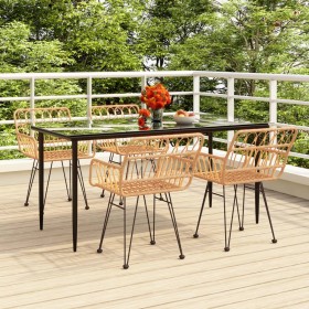 Juego de comedor de jardín 5 piezas ratán sintético by , Garden sets - Ref: Foro24-3157848, Price: 410,43 €, Discount: %