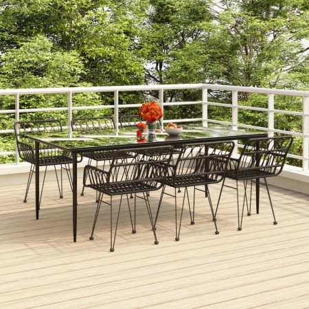 Juego de comedor de jardín 7 piezas ratán sintético negro von , Gartensets - Ref: Foro24-3157857, Preis: 641,70 €, Rabatt: %
