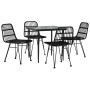 Juego de comedor de jardín 5 piezas ratán sintético negro by , Garden sets - Ref: Foro24-3157881, Price: 385,02 €, Discount: %