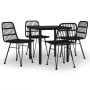 Juego de comedor de jardín 5 piezas ratán sintético negro de , Conjuntos de jardín - Ref: Foro24-3157895, Precio: 361,67 €, D...