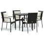 Set de muebles jardín 5 pzas con cojines ratán sintético negro by , Garden sets - Ref: Foro24-3185096, Price: 367,34 €, Disco...