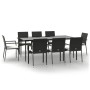 Set de comedor de jardín 9 pzas y cojines ratán sintético negro von , Gartensets - Ref: Foro24-3185124, Preis: 696,55 €, Raba...