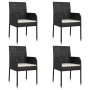 Set de muebles jardín 5 pzas con cojines ratán sintético negro von , Gartensets - Ref: Foro24-3185145, Preis: 347,52 €, Rabat...