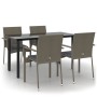 Set comedor jardín 5 pzas y cojines ratán sintético negro gris by , Garden sets - Ref: Foro24-3185139, Price: 369,00 €, Disco...