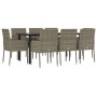 Set comedor jardín 9 pzas y cojines ratán sintético negro gris von , Gartensets - Ref: Foro24-3185164, Preis: 556,25 €, Rabat...