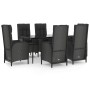 Set de comedor de jardín 7 pzas y cojines ratán sintético negro by , Garden sets - Ref: Foro24-3185172, Price: 863,43 €, Disc...