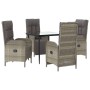 Set comedor jardín 5 pzas y cojines ratán sintético negro gris von , Gartensets - Ref: Foro24-3185185, Preis: 607,64 €, Rabat...