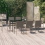 Set comedor jardín 9 pzas y cojines ratán sintético negro gris von , Gartensets - Ref: Foro24-3185130, Preis: 683,37 €, Rabat...
