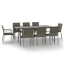 Set comedor jardín 9 pzas y cojines ratán sintético negro gris von , Gartensets - Ref: Foro24-3185130, Preis: 683,37 €, Rabat...