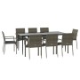 Set comedor jardín 9 pzas y cojines ratán sintético negro gris von , Gartensets - Ref: Foro24-3185130, Preis: 683,37 €, Rabat...