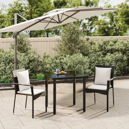 Set comedor de jardín 3 pzas con cojines ratán sintético negro von , Gartensets - Ref: Foro24-3185107, Preis: 192,05 €, Rabat...