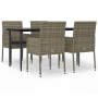 Set comedor jardín 5 pzas y cojines ratán sintético negro gris by , Garden sets - Ref: Foro24-3185151, Price: 349,79 €, Disco...