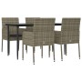 Set comedor jardín 5 pzas y cojines ratán sintético negro gris by , Garden sets - Ref: Foro24-3185151, Price: 349,79 €, Disco...