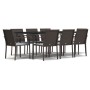 Juego comedor jardín 9 piezas y cojines ratán sintético y acero von , Gartensets - Ref: Foro24-3186950, Preis: 592,16 €, Raba...