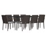 Juego comedor jardín 9 piezas y cojines ratán sintético y acero von , Gartensets - Ref: Foro24-3186950, Preis: 592,16 €, Raba...