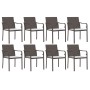 Juego comedor jardín 9 piezas y cojines ratán sintético y acero von , Gartensets - Ref: Foro24-3186950, Preis: 592,16 €, Raba...