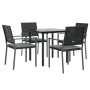 Juego comedor jardín 5 piezas y cojines ratán sintético y acero | Foro24.es | Tu tienda online para hogar, jardín y más Foro24.es