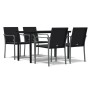 Juego comedor jardín 5 piezas y cojines ratán sintético y acero by , Garden sets - Ref: Foro24-3186959, Price: 334,23 €, Disc...