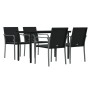 Juego comedor jardín 5 piezas y cojines ratán sintético y acero by , Garden sets - Ref: Foro24-3186959, Price: 334,23 €, Disc...