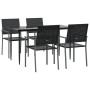 Juego de comedor para jardín 5 piezas ratán sintético y acero von , Gartensets - Ref: Foro24-3187007, Preis: 279,28 €, Rabatt: %