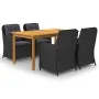 Juego de comedor para jardín 5 piezas negro de vidaXL, Conjuntos de jardín - Ref: Foro24-3067819, Precio: 869,11 €, Descuento: %